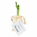 6" Lucky Bamboo Stalk in Natural Cotton Bag w/ Custom Plant Care Tag